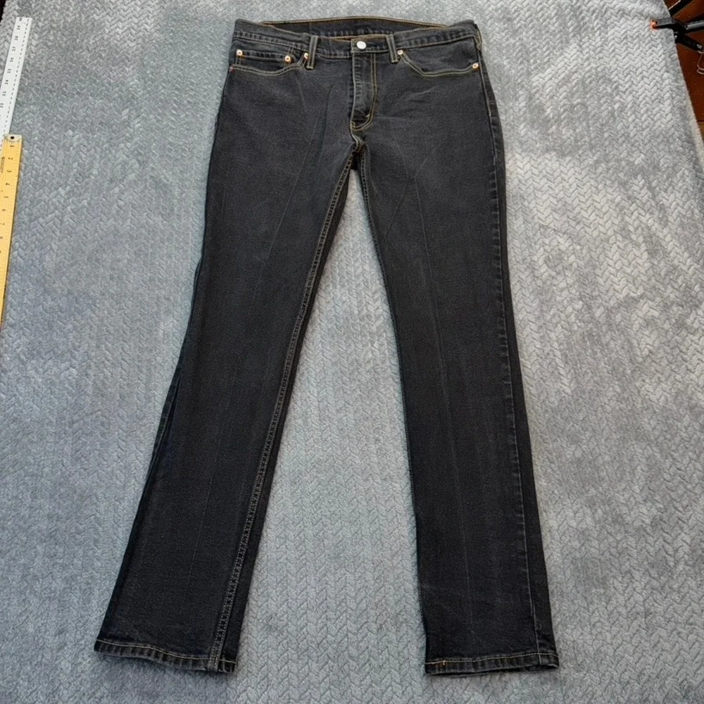 Levi Strauss 511 Mens Slim Fit Jeans Black Dark Gray 34x31 Stretch Denim Modern